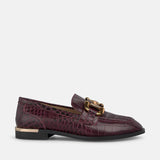 MOCASÍN ESTRIBO METALIZADO WINE