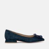 ZAPATO PLANO ADORNO CUADRADO NVY