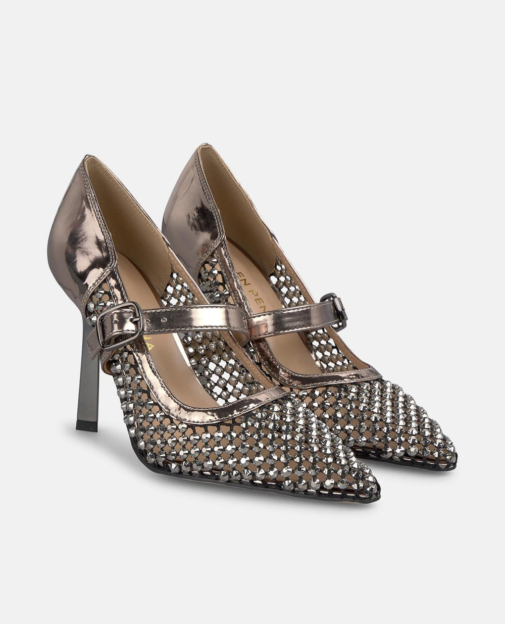 ZAPATO TACÓN REJILLA PEWTER