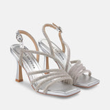 SANDALIA TIRAS CRUZADAS PEDRERÍA SILVER