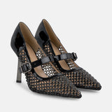 ZAPATO TACÓN REJILLA BLACK