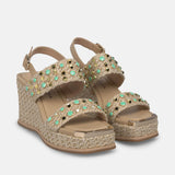 SANDALIA CUÑA ALTA V265755 BEIGE