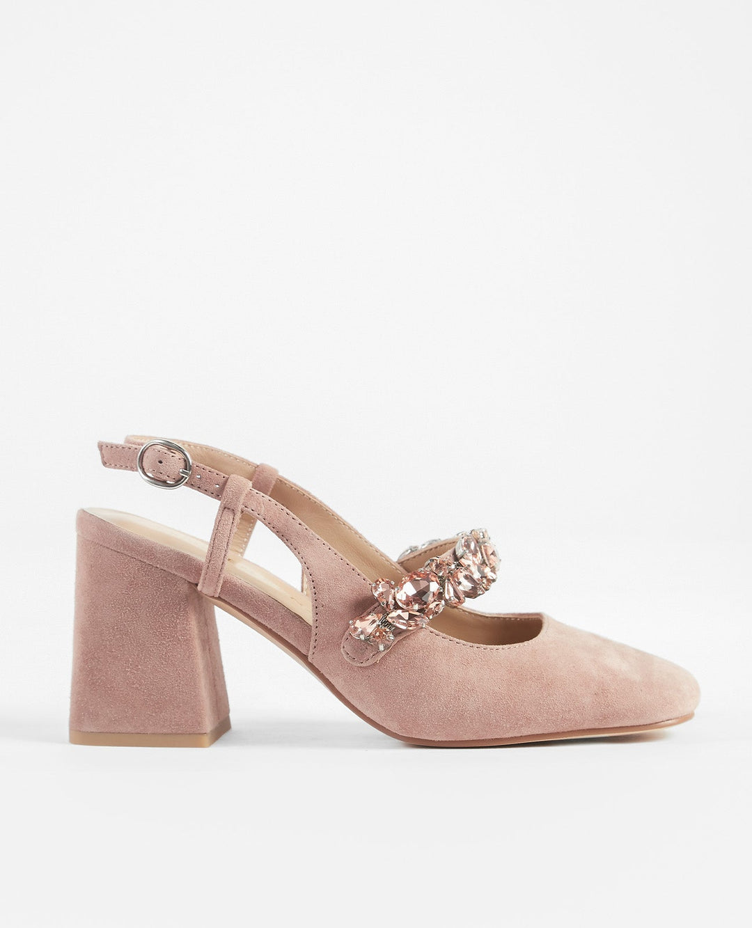 ZAPATO TACÓN TIRA DETALLE PEDRERÍA