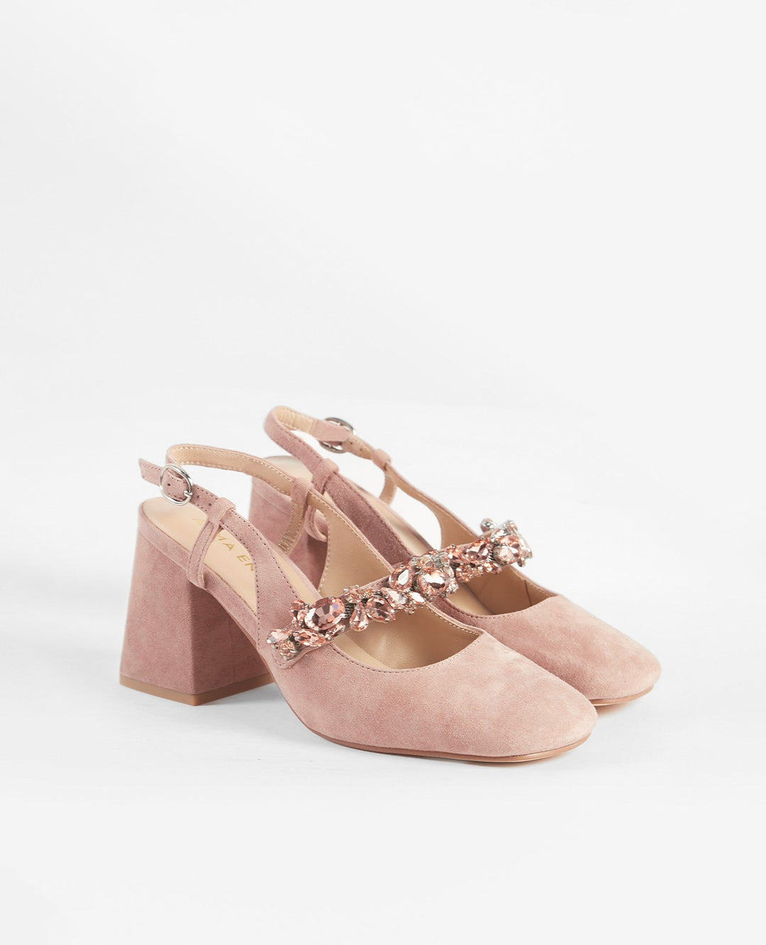 ZAPATO TACÓN TIRA DETALLE PEDRERÍA