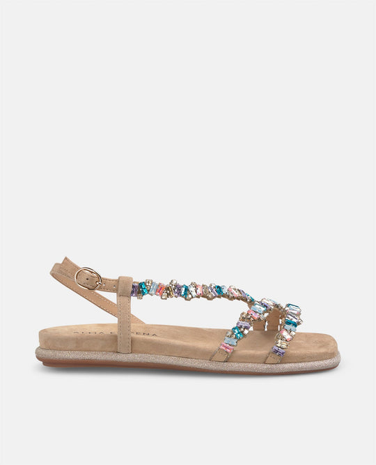 SANDALIA TEXTIL PEDRERÍA