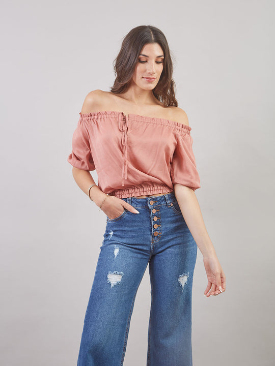 Off Shoulder Blouse Bl91225Cmr