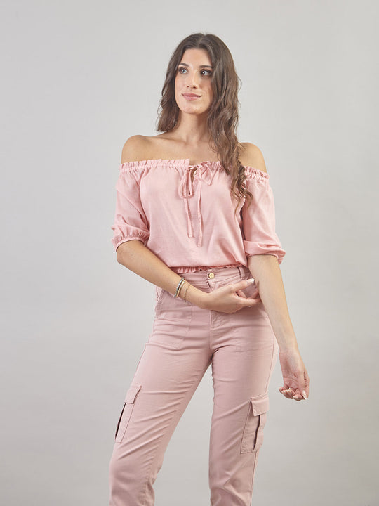 Blusa Off Shoulder Bl91225Cmr