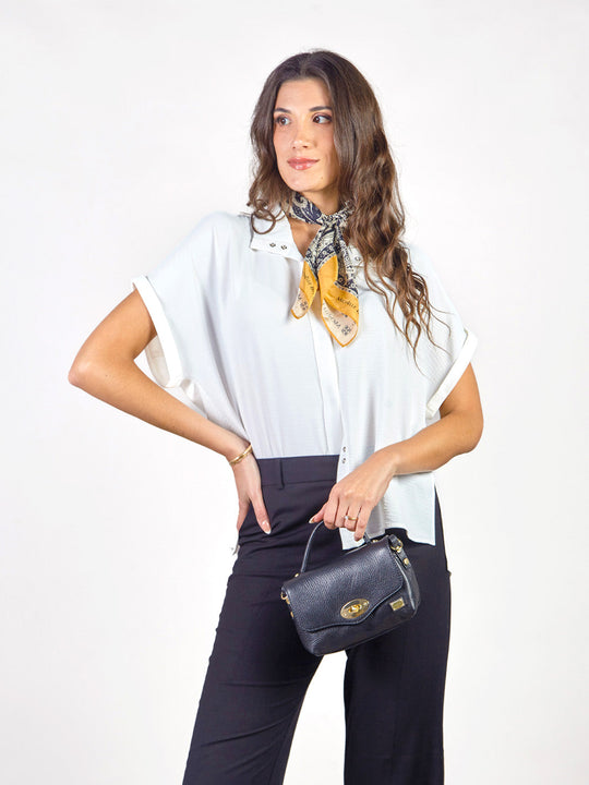 SOLANGE - SHORT-SLEEVE KIMONO-STYLE BLOUSE