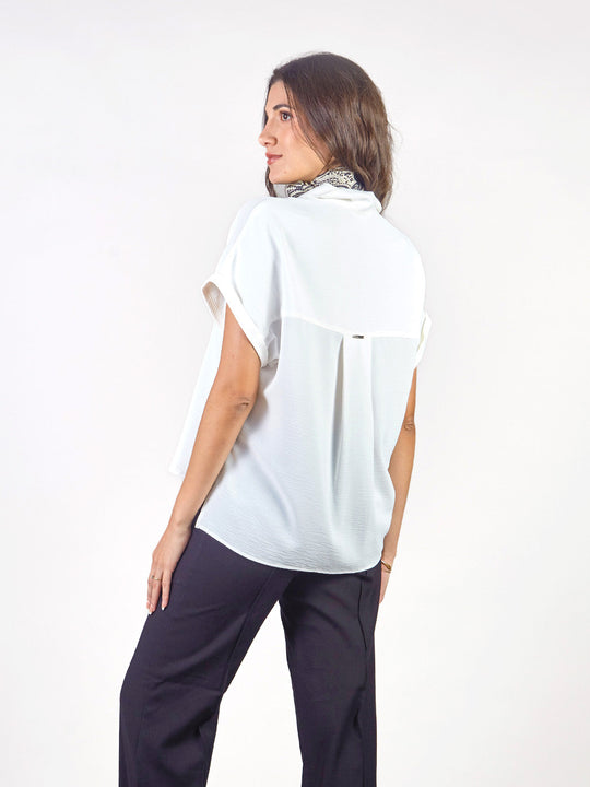 SOLANGE - SHORT-SLEEVE KIMONO-STYLE BLOUSE
