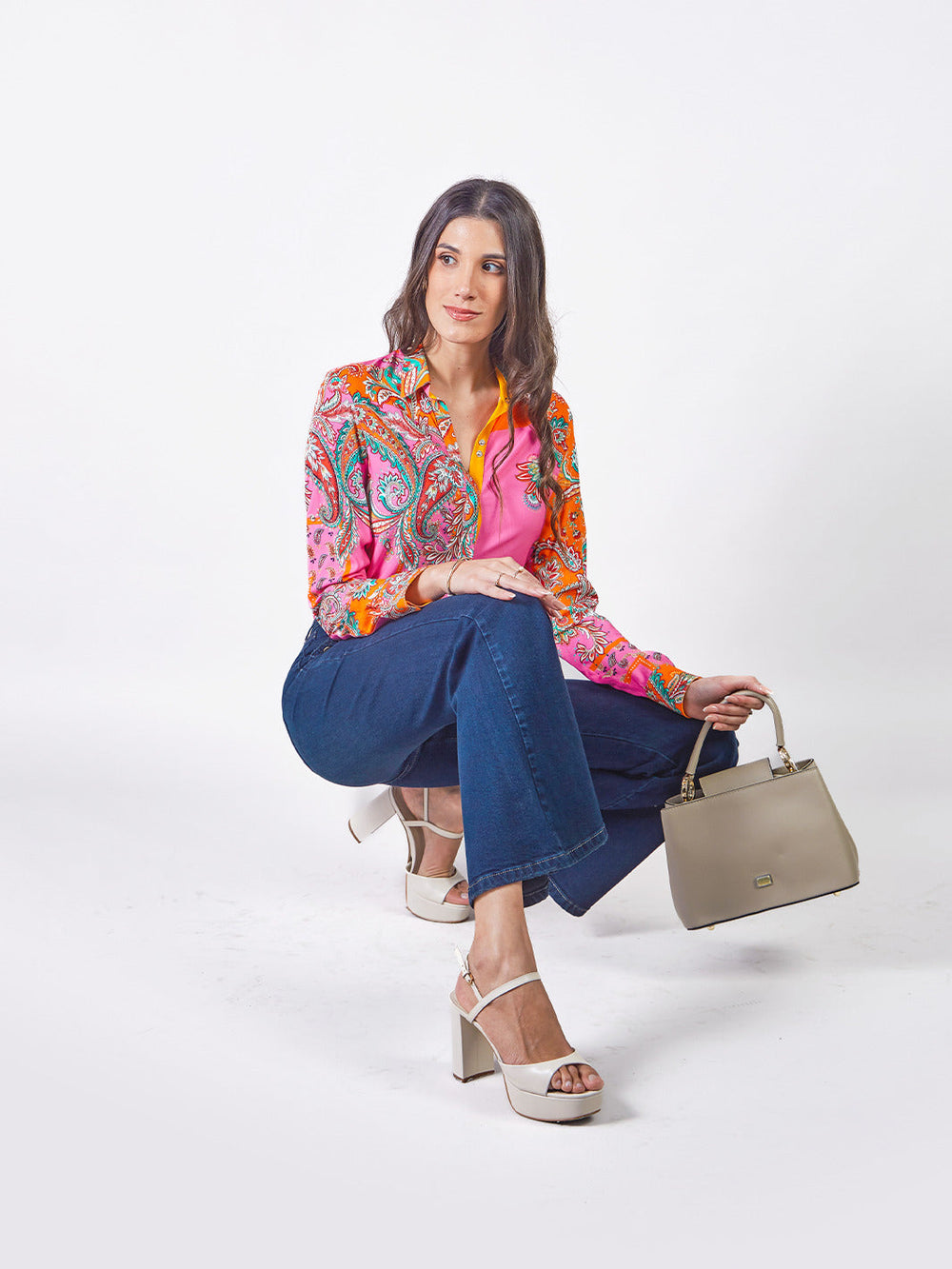 ANNA - BLUSA CAMISERA MANGA LARGA