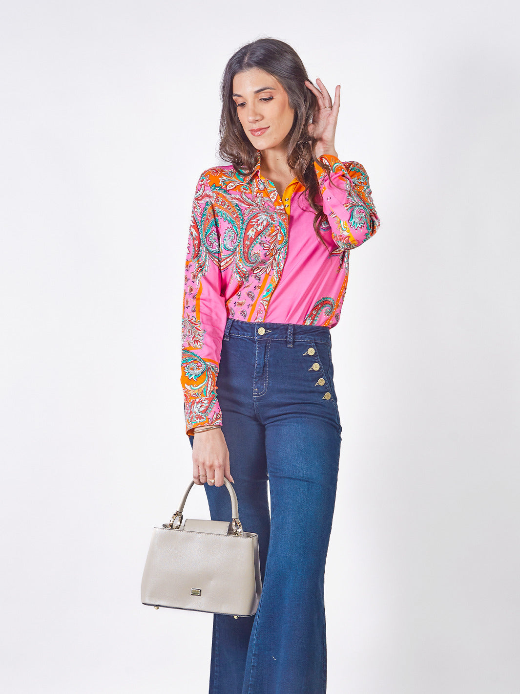 ANNA - BLUSA CAMISERA MANGA LARGA