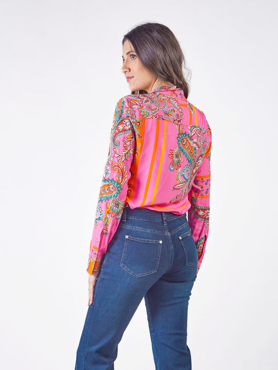 ANNA - BLUSA CAMISERA MANGA LARGA