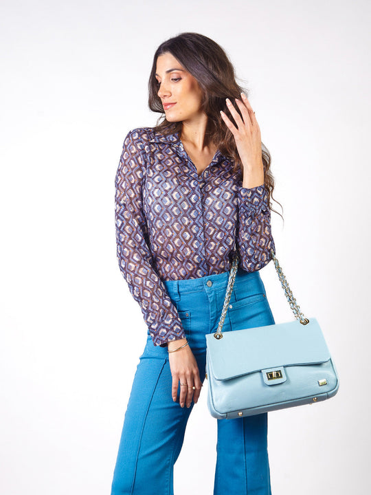 GAIA - BLUSA CAMISERA MANGA LARGA