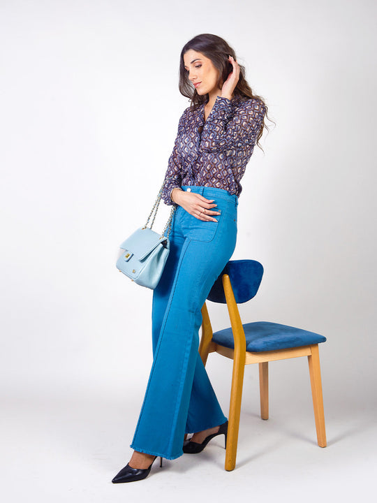GAIA - BLUSA CAMISERA MANGA LARGA