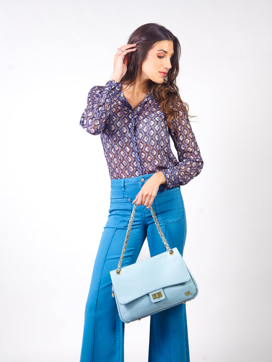 GAIA - BLUSA CAMISERA MANGA LARGA