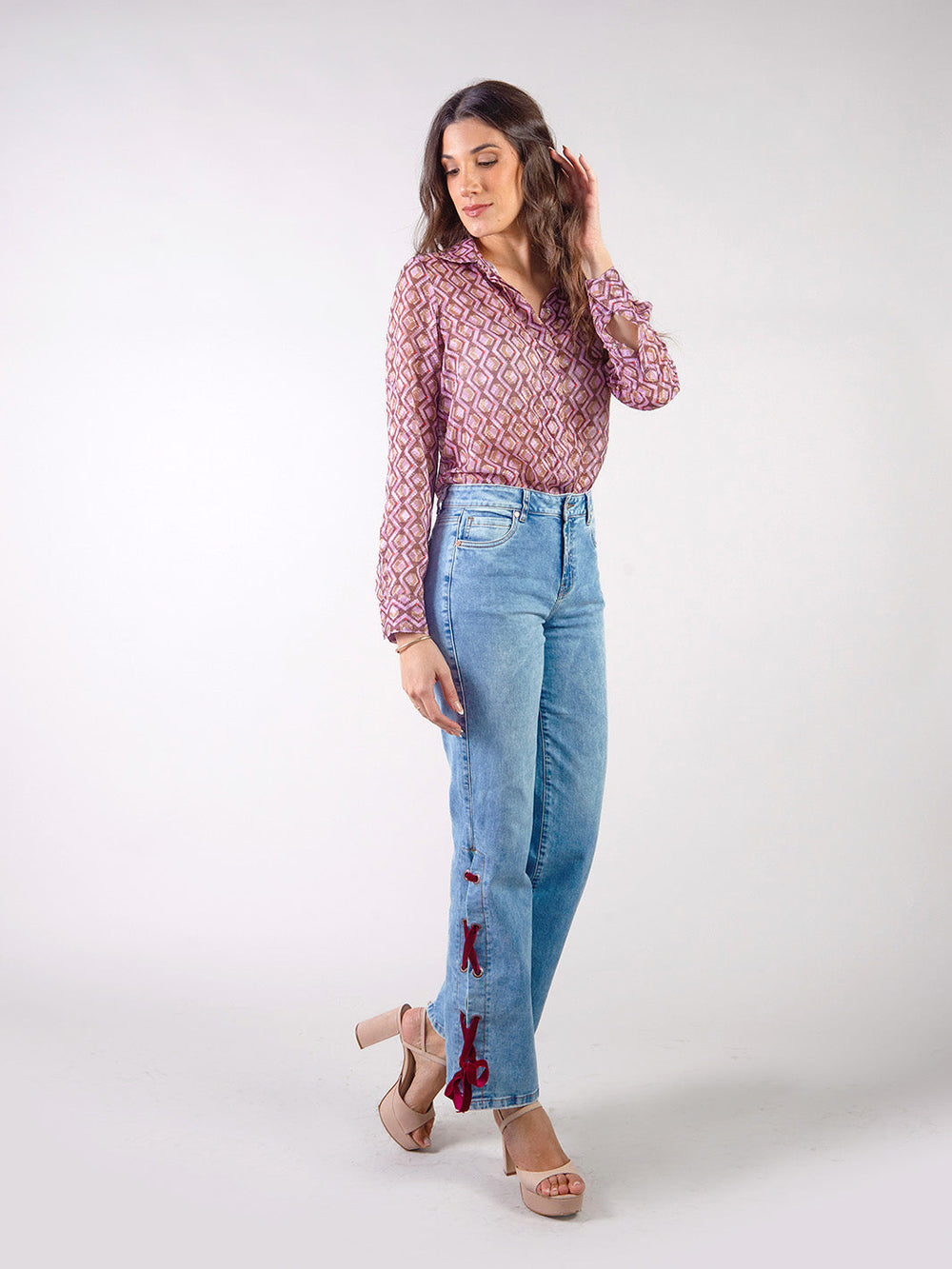 GAIA - BLUSA CAMISERA MANGA LARGA