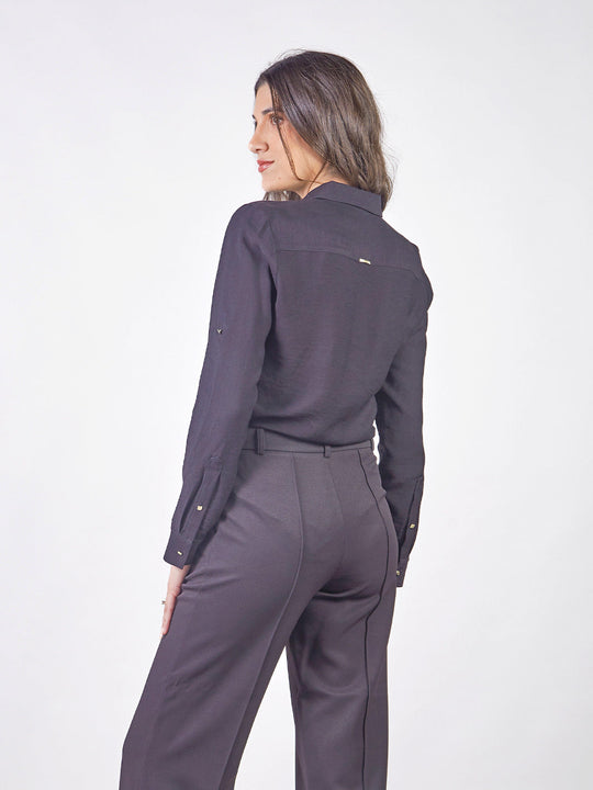 BECCA - BLUSA CAMISERA MANGA LARGA