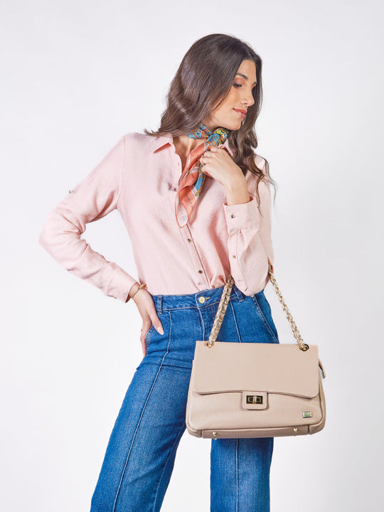 BECCA - BLUSA CAMISERA MANGA LARGA