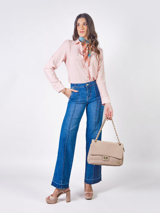 BECCA - BLUSA CAMISERA MANGA LARGA