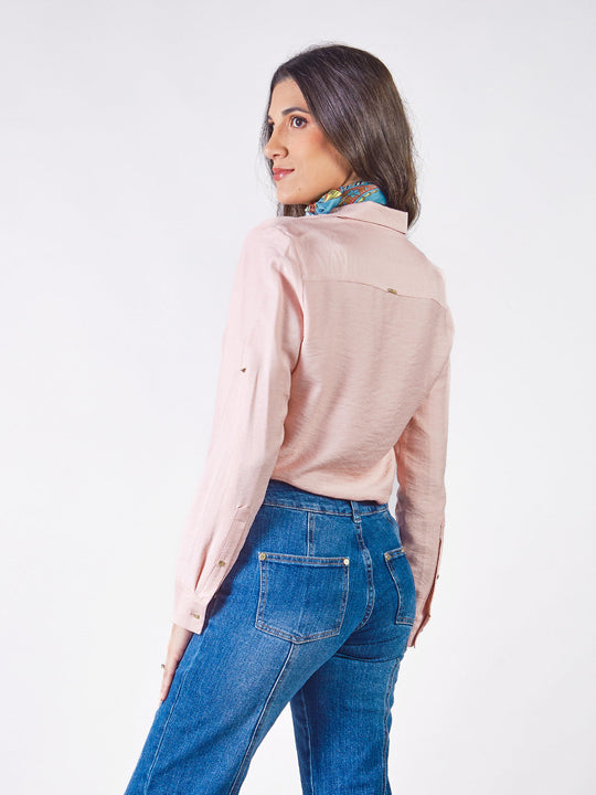 BECCA - BLUSA CAMISERA MANGA LARGA