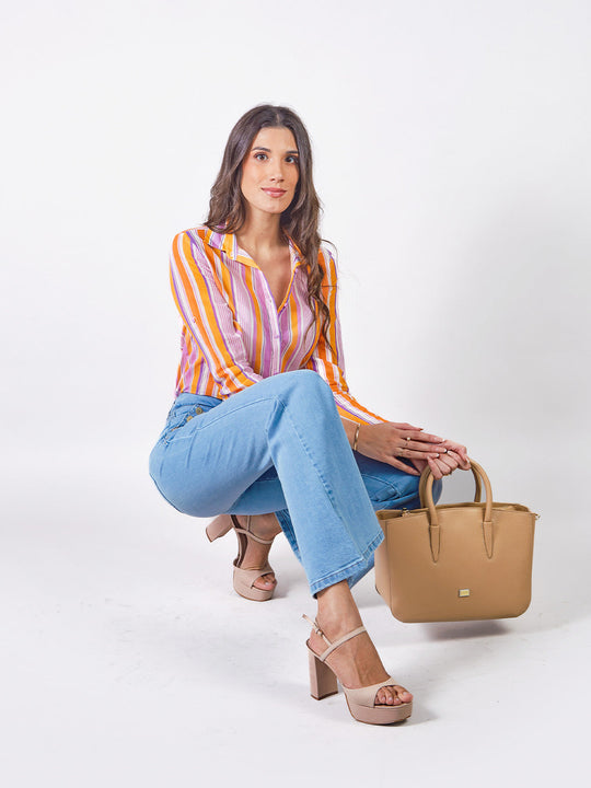 ROSE - BLUSA CAMISERA MANGA LARGA