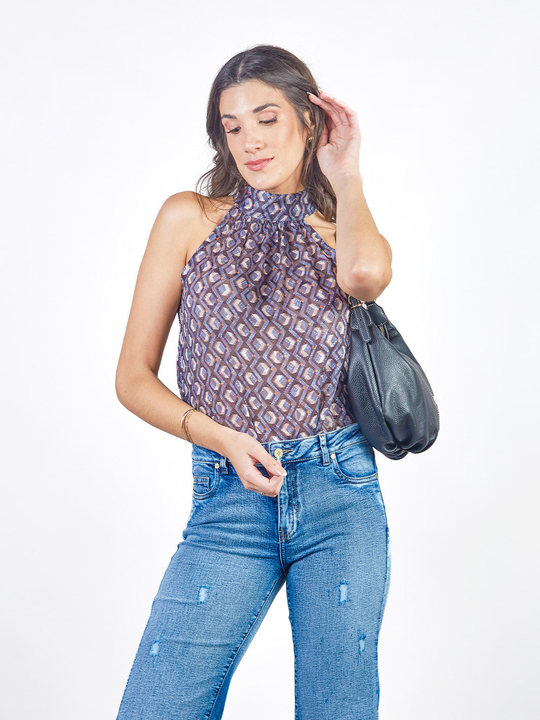 BRISA - BLUSA SIN MANGAS CON CUELLO HALTER