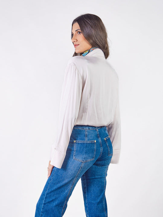 AIDA - BLUSA MANGA LARGA CUELLO NERÚ