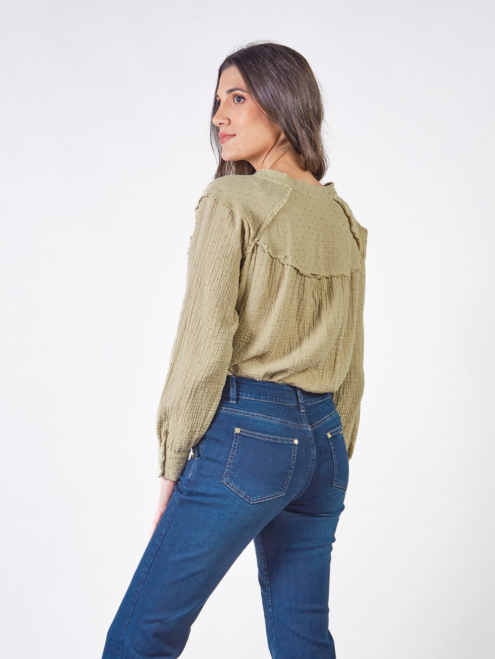 SOLEIL – LONG-SLEEVE BLOUSE WITH MANDARIN COLLAR