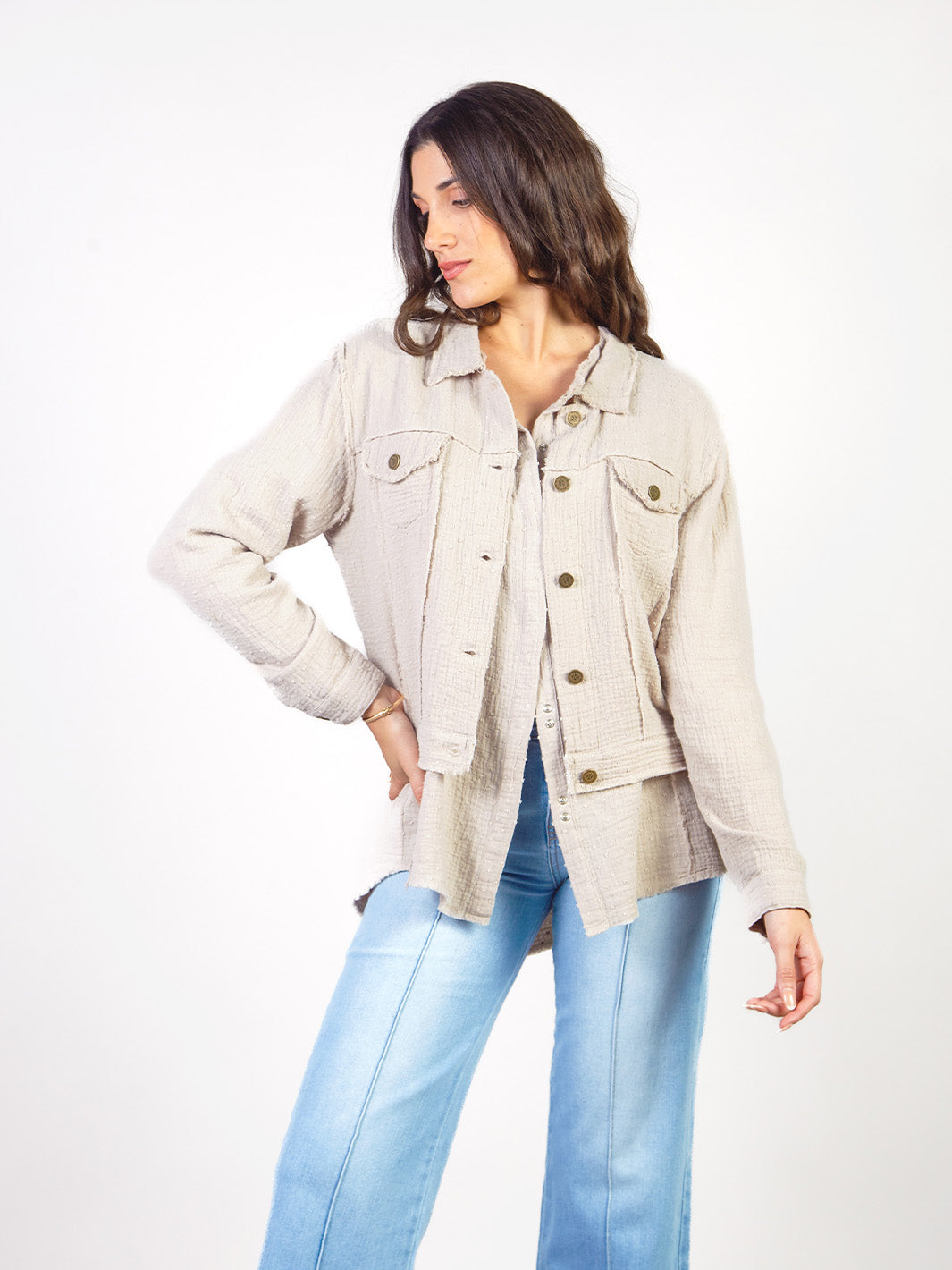 FRANCESCA - CASACA CLÁSICA CUELLO CAMISERO