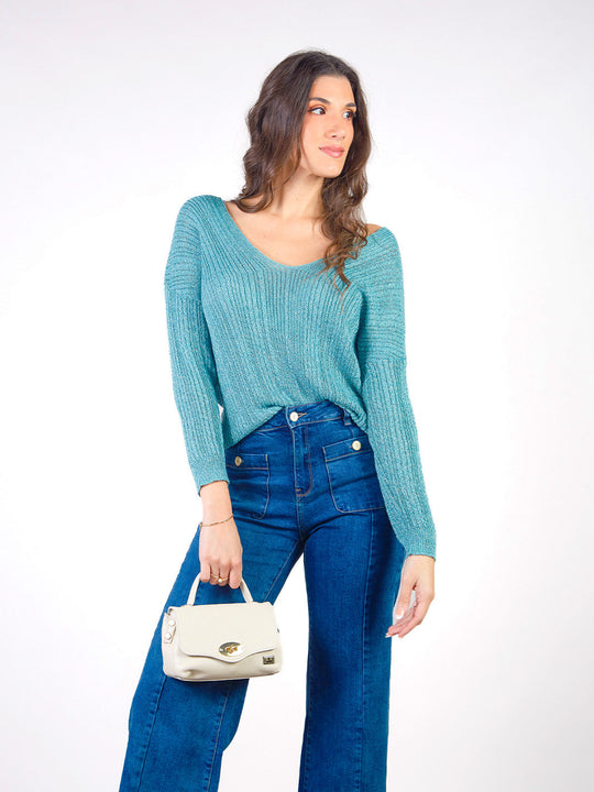 LEAH – LONG-SLEEVE TWO-WAY SWEATER