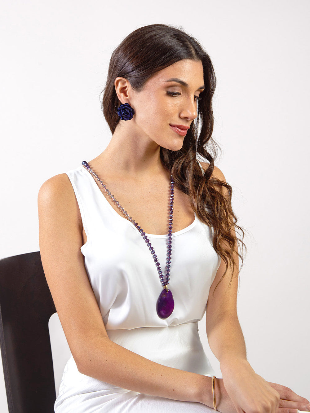 KIRA - COLLAR LARGO AZUL