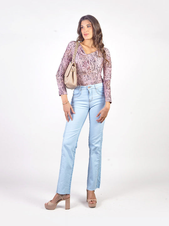 ADELA - PANTALÓN DENIM CORTE RECTO