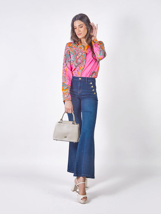 MICHELLE - PANTALÓN DENIM ACAMPANADO