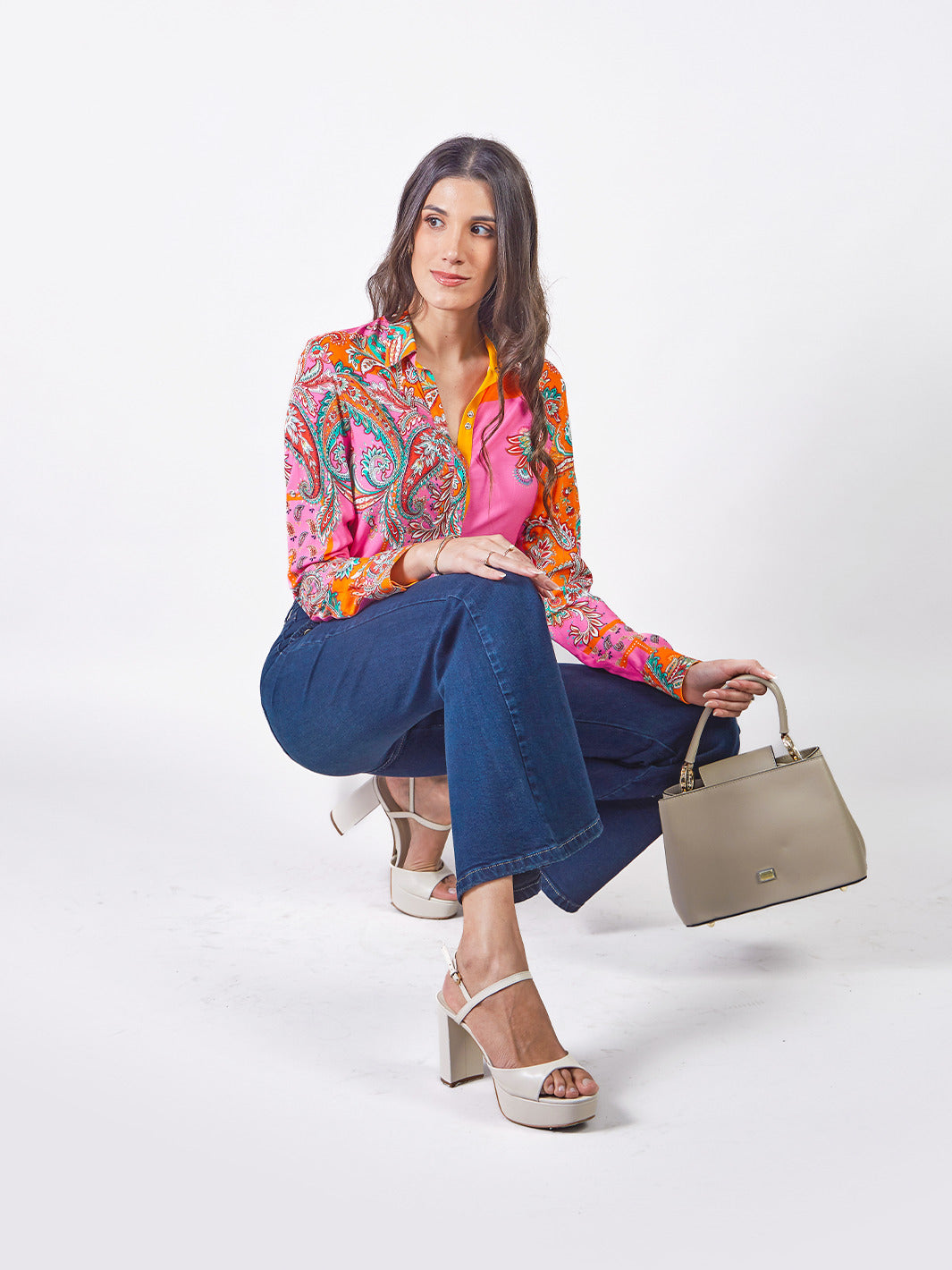 MICHELLE - PANTALÓN DENIM ACAMPANADO