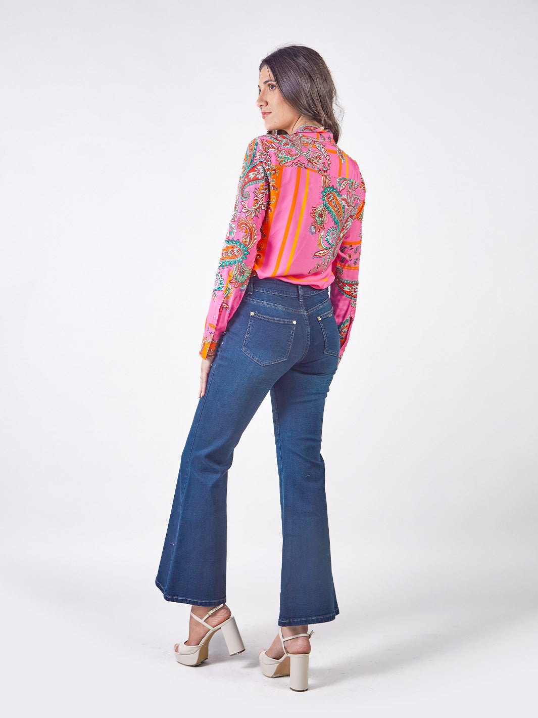 MICHELLE - PANTALÓN DENIM ACAMPANADO