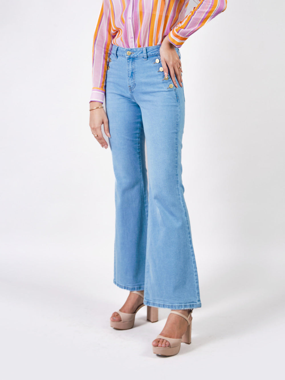 MICHELLE - PANTALÓN DENIM ACAMPANADO