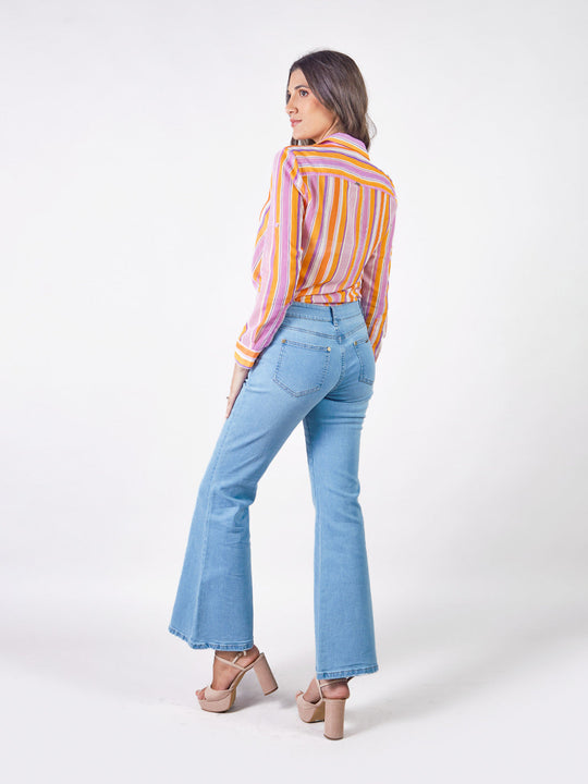 MICHELLE - PANTALÓN DENIM ACAMPANADO