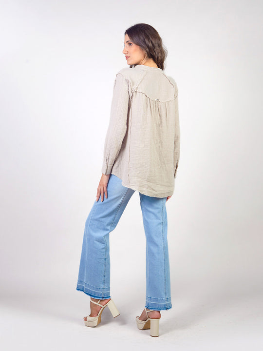 ARISSA - PANTALÓN DENIM PALAZZO
