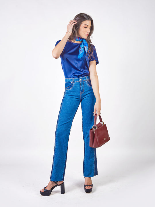 ADELA - PANTALÓN DENIM CORTE RECTO