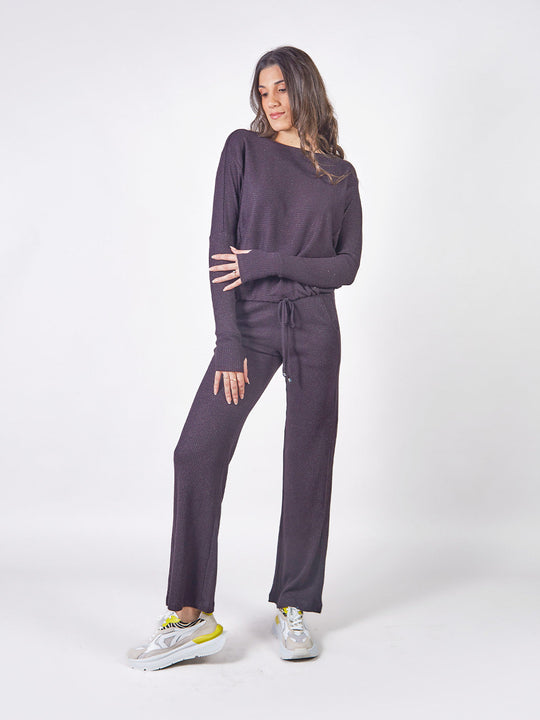 MAITE - PANTALÓN CORTE RECTO DE TELA TEJIDA