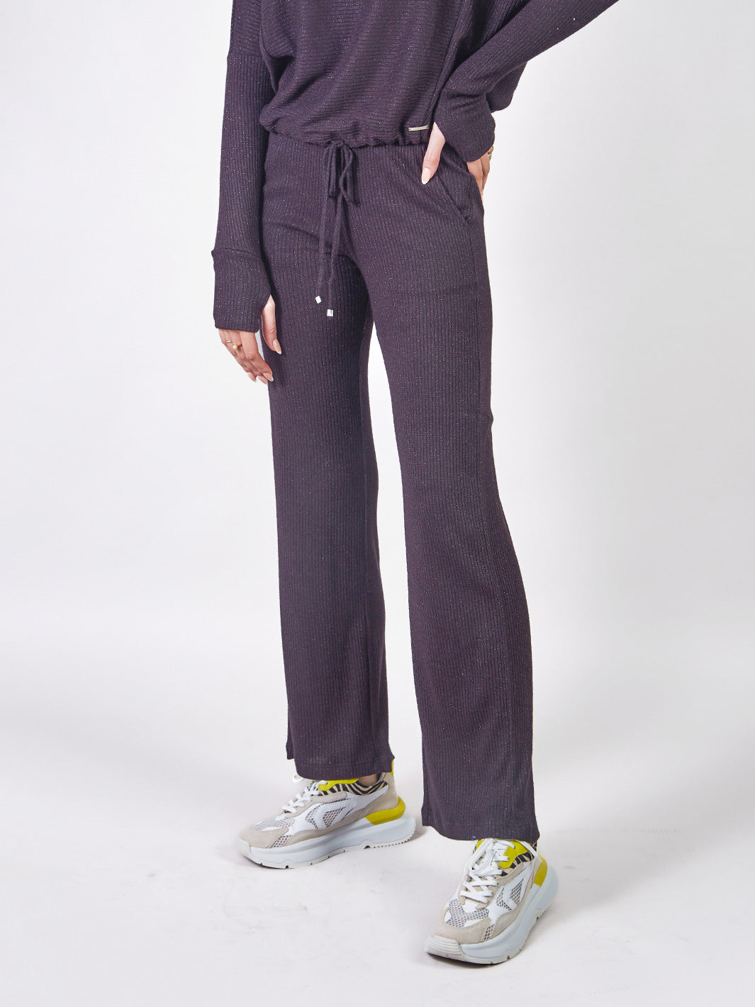 MAITE - PANTALÓN CORTE RECTO DE TELA TEJIDA
