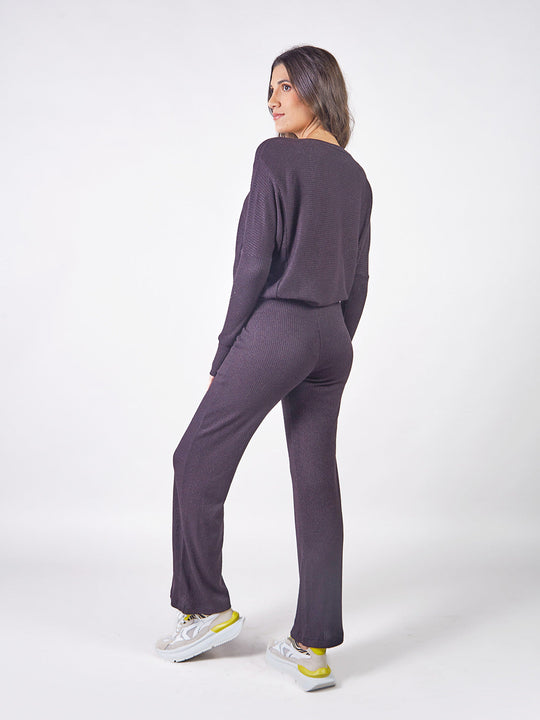 MAITE - PANTALÓN CORTE RECTO DE TELA TEJIDA