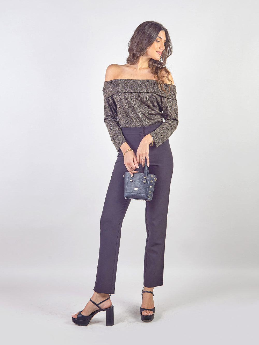 GRECIA - OFF-SHOULDER TOP WITH 3/4 SLEEVES