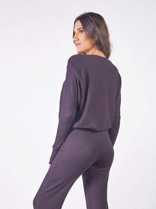MAITE - POLO MANGA LARGA DE TELA TEJIDA