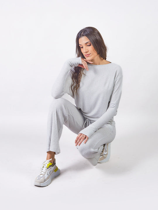 MAITE - POLO MANGA LARGA DE TELA TEJIDA