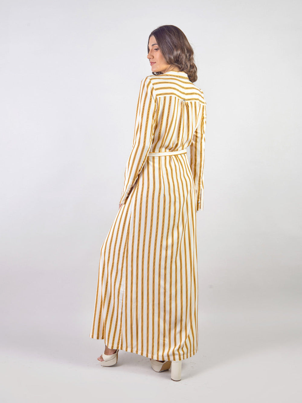 ALMUDENA - VESTIDO CAMISERO MANGA LARGA A RAYAS