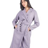 Abrigo largo con cinturón Lila