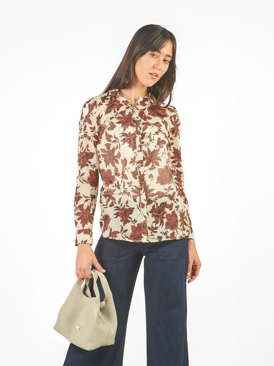 Blusa manga larga de fit holgado