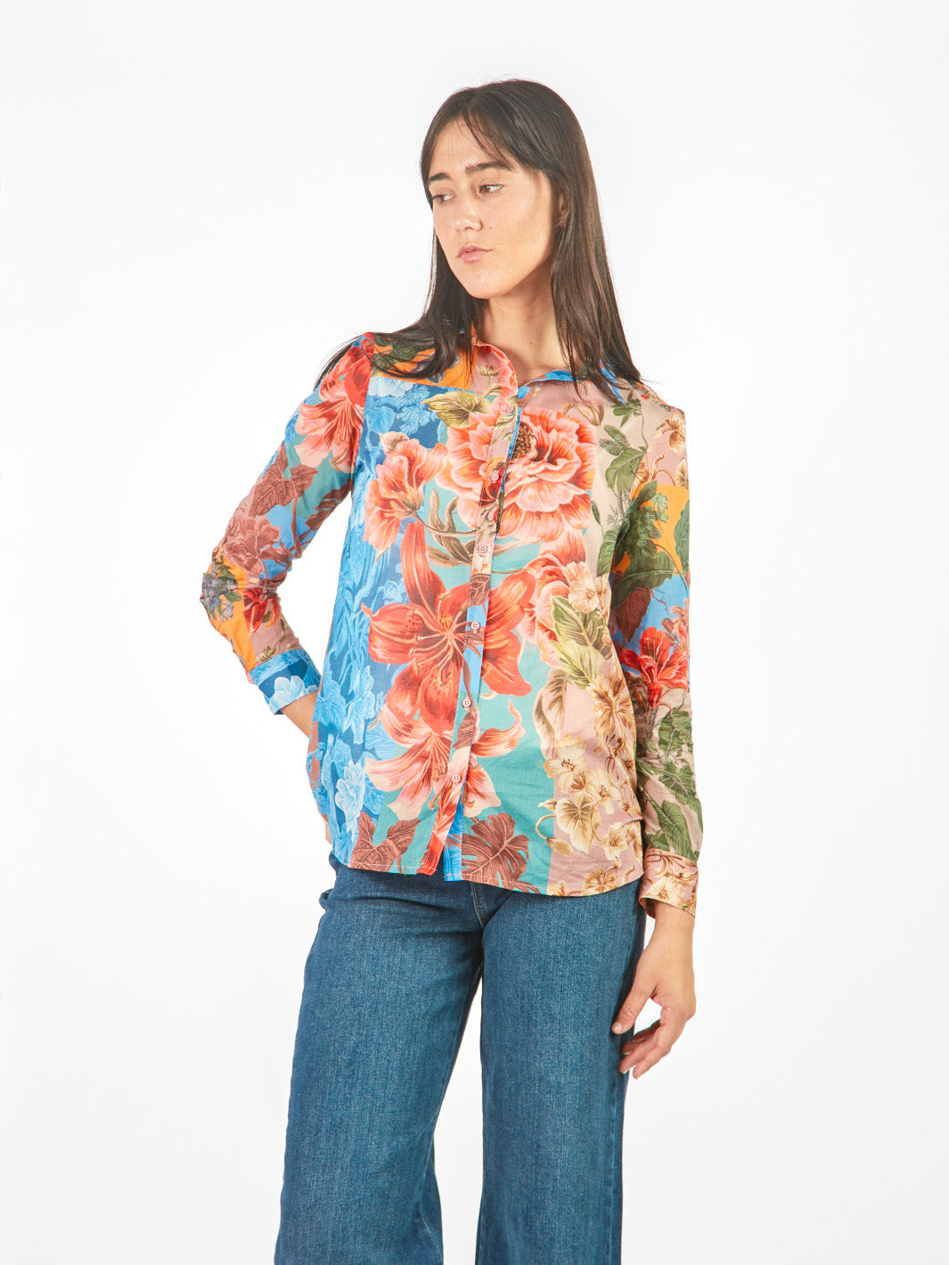 Blusa manga larga de fit holgado