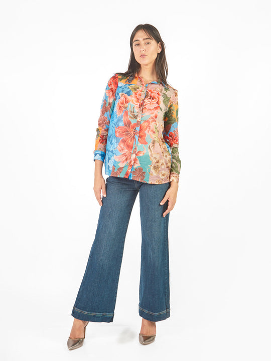 Blusa manga larga de fit holgado